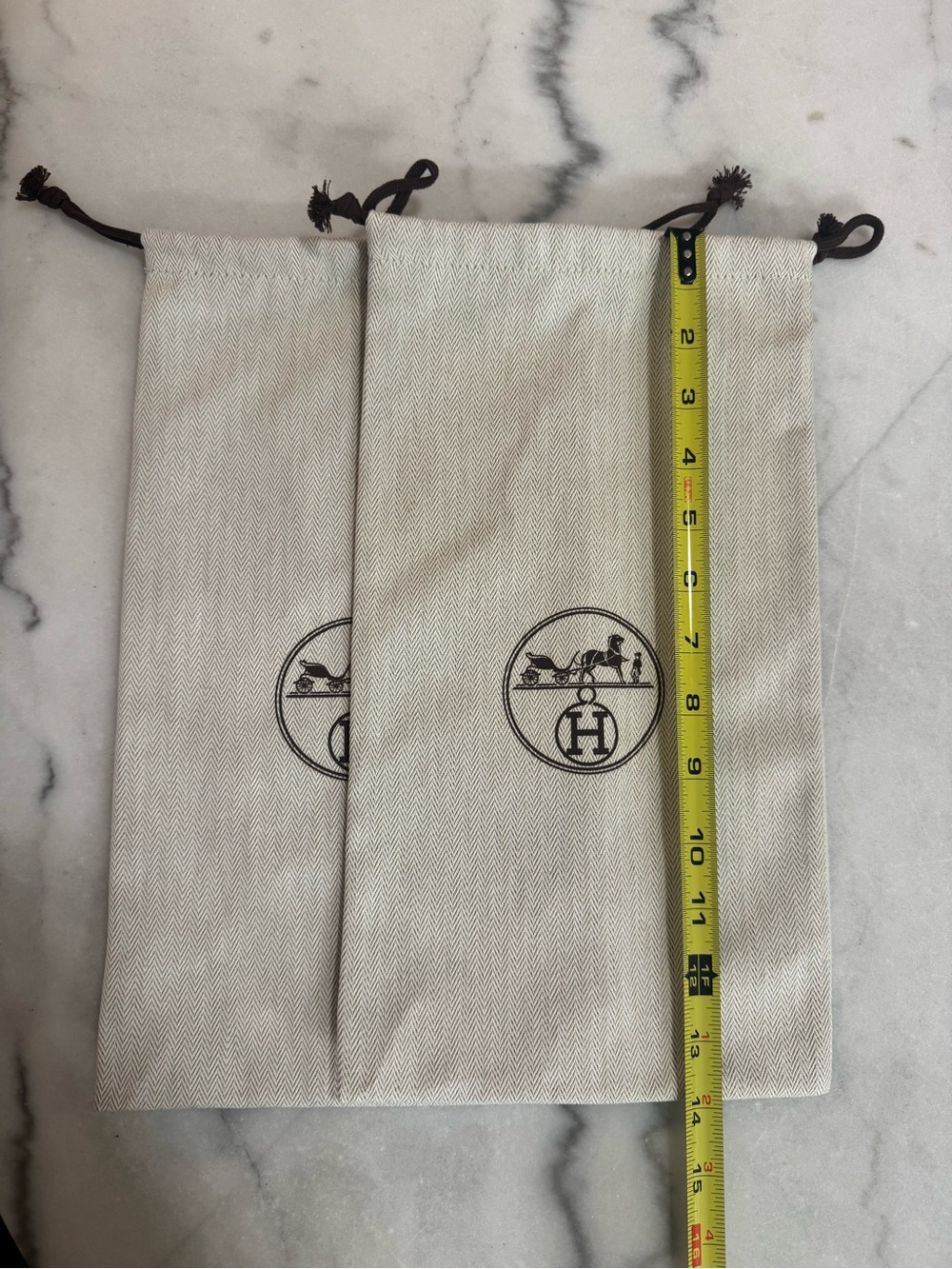 Two Hermes dustbags